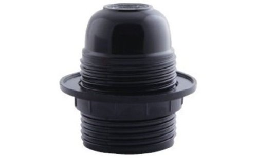 Патрон электрический E27 Пкб27-04-К11 с кольцом карболитовым, черный IEK EPK11-04-01-K01 картинка 